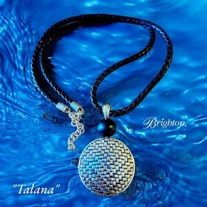 BRIGHTON "Talana" Vintage Silver Weave Medallion Pendant Necklace